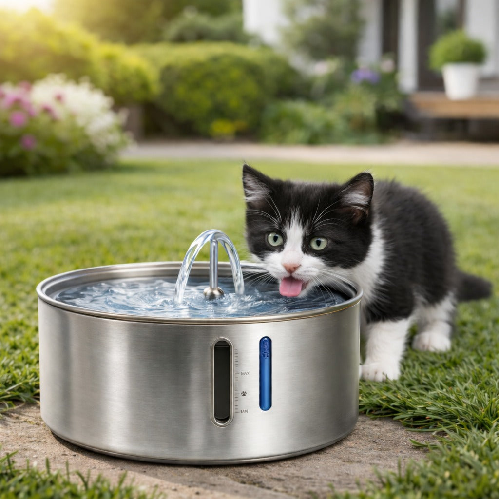 Petpopy Stainless Steel Pet Water Fountain