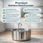 Petpopy Stainless Steel Pet Water Fountain